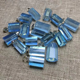 Aquamarine Hexagonal Prism Pendant 925 Sterling Silver Crystal