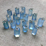Aquamarine Hexagonal Prism Pendant 925 Sterling Silver Crystal