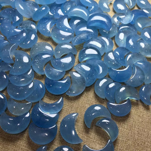 Natural Aquamarine Moon DIY Pendant Quartz Healing Stone
