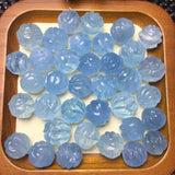 Natural Aquamarine Fox Jewelry Making Reiki Healing Stone Gift DIY