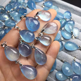 Aquamarine Pendant 925 Sterling Silver Clasp Crystal Jewelry Gift Women
