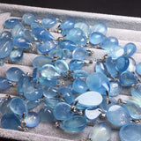 Aquamarine Pendant 925 Sterling Silver Clasp Crystal Jewelry Gift Women