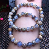 Natural Argentina Agate Bracelet Round Bead Crystal Reiki Healing Stone Jewelry
