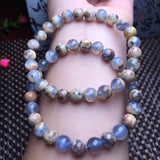 Natural Argentina Agate Bracelet Round Bead Crystal Reiki Healing Stone Jewelry