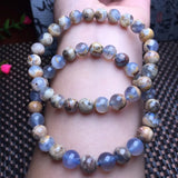 Natural Argentina Agate Bracelet Round Bead Crystal Reiki Healing Stone Jewelry