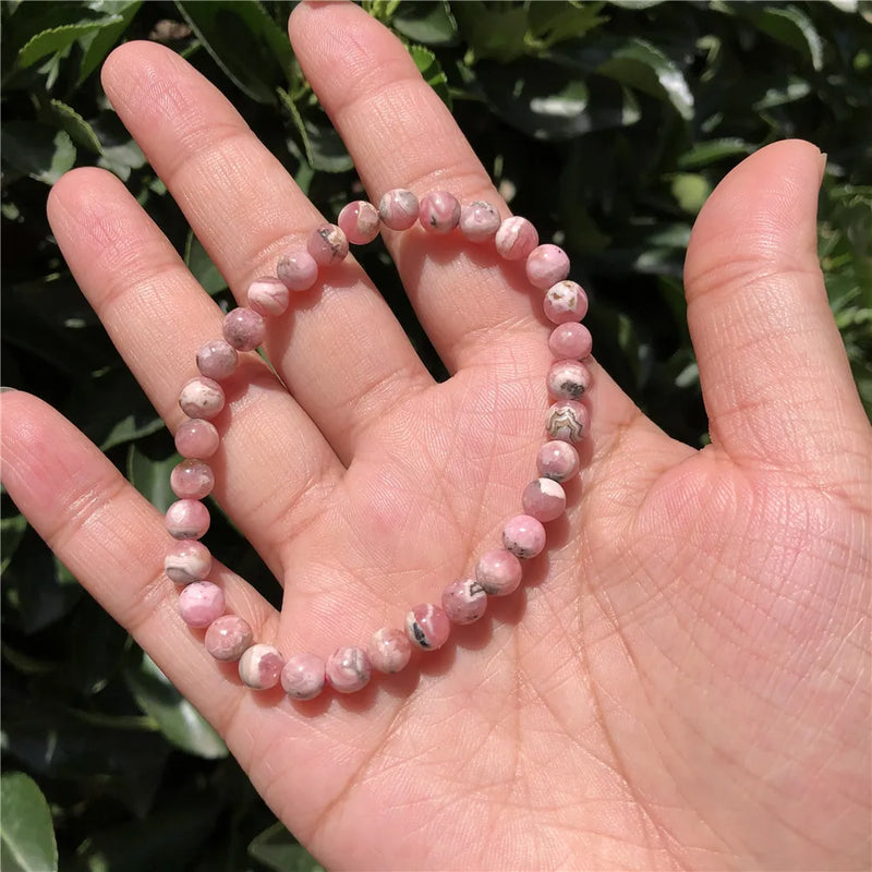 Natural Argentina Rhodochrosite Bracelet Crystal Healing Stone