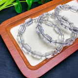 Fengbaowu Natural Rutilated Quartz Bracelet Crystal Reiki Healing Stone