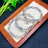 Fengbaowu Natural Rutilated Quartz Bracelet Crystal Reiki Healing Stone