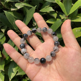 Natural Rutilated Quartz Tourmaline Bracelet Crystal Healing Stone
