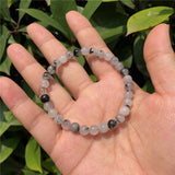 Natural Rutilated Quartz Tourmaline Bracelet Crystal Healing Stone