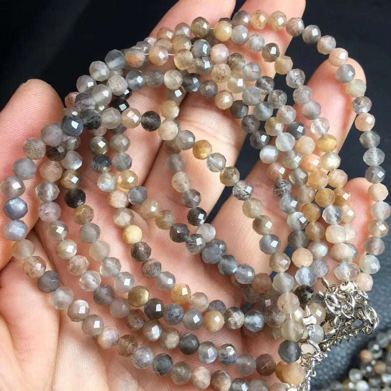 Fengbaowu Natural Skeletal Crystal Bracelet 925 Silver Healing Stone