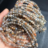 Fengbaowu Natural Skeletal Crystal Bracelet 925 Silver Healing Stone