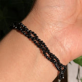 Natural Spinel Chain Bracelet Round Faceted Beads Crystal Reiki Healing Stone