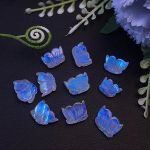 Fengbaowu Natural Moonstone Butterfly Pendant Crystal Healing Stone Jewelry Gift