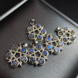 Moonstone Labradorite Star Pendant 925 Sterling Silver Jewelry