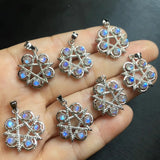 Moonstone Labradorite Star Pendant 925 Sterling Silver Jewelry