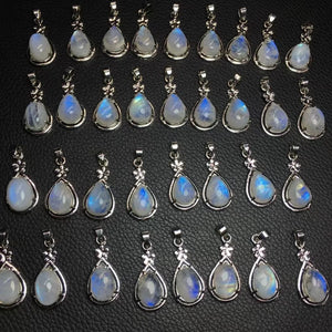 Moonstone Water Drop Pendant Crystal Quartz Healing Stone Jewelry
