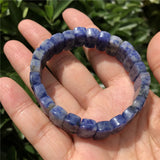 Spot Sodalite Bracelet Faceted Bead Bangle Crystal Quartz Healing Stone