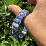 Spot Sodalite Bracelet Faceted Bead Bangle Crystal Quartz Healing Stone