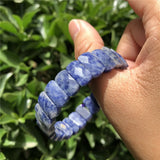 Spot Sodalite Bracelet Faceted Bead Bangle Crystal Quartz Healing Stone