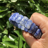 Spot Sodalite Bracelet Faceted Bead Bangle Crystal Quartz Healing Stone