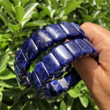 Fengbaowu Sodalite Bracelet Faceted Bead Bangle Crystal Quartz Healing Stone