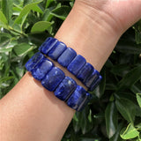 Fengbaowu Sodalite Bracelet Faceted Bead Bangle Crystal Quartz Healing Stone
