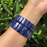 Fengbaowu Sodalite Bracelet Faceted Bead Bangle Crystal Quartz Healing Stone