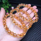 Brazil Citrine Bracelet Faceted Round Beads Crystal Healing Stone Jewelry