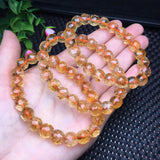Brazil Citrine Bracelet Faceted Round Beads Crystal Healing Stone Jewelry