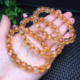 Brazil Citrine Bracelet Faceted Round Beads Crystal Healing Stone Jewelry