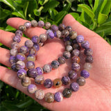 8mm Charoite Bracelet Natural Healing Stone Reiki Jewelry Gift