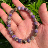 8mm Charoite Bracelet Natural Healing Stone Reiki Jewelry Gift