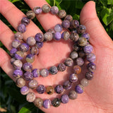 8mm Charoite Bracelet Natural Healing Stone Reiki Jewelry Gift