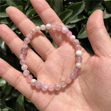 Natural Cherry Blossom Stone Bracelet Flower Agate Crystal Healing Women Jewelry