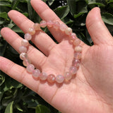 Natural Cherry Blossom Stone Bracelet Flower Agate Crystal Healing Women Jewelry