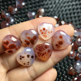 Natural Cinnabar Agate Heart Pendant Crystal Quartz Reiki Healing Stone