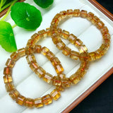 Natural Citrine Azeztulite Barrel Beads Bracelet Reiki Healing Stone
