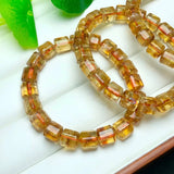 Natural Citrine Azeztulite Barrel Beads Bracelet Reiki Healing Stone