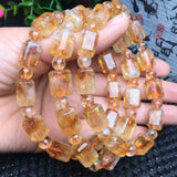 Citrine Azeztulite Bracelet Faceted Square Beads Crystal Reiki Healing Stone
