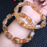 Citrine Azeztulite Bracelet Faceted Square Beads Crystal Reiki Healing Stone