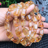 Citrine Azeztulite Bracelet Faceted Square Beads Crystal Reiki Healing Stone