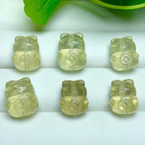 1 Pc Citrine Fortune Cat Jewelry for DIY Bracelet Pendant Earring