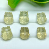1 Pc Citrine Fortune Cat Jewelry for DIY Bracelet Pendant Earring