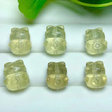 1 Pc Citrine Fortune Cat Jewelry for DIY Bracelet Pendant Earring