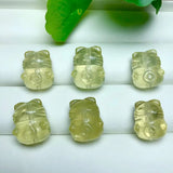 1 Pc Citrine Fortune Cat Jewelry for DIY Bracelet Pendant Earring
