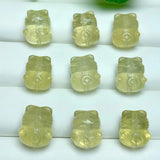 1 Pc Citrine Fortune Cat Jewelry for DIY Bracelet Pendant Earring