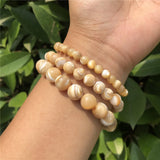 Coffee Shell Trochid Bracelet Round Beads Jewelry Gift