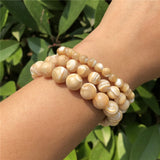 Coffee Shell Trochid Bracelet Round Beads Jewelry Gift