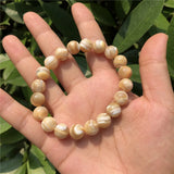 Coffee Shell Trochid Bracelet Round Beads Jewelry Gift